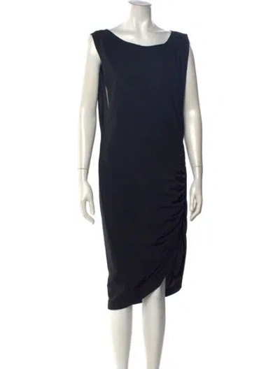Pre-owned A.l.c Bateau Neckline Midi Length Dress In Blue