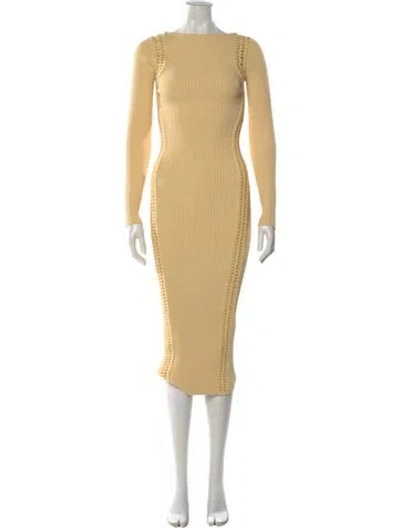 Pre-owned A.l.c Bateau Neckline Midi Length Dress In Yellow