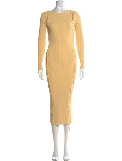 Pre-owned A.l.c Bateau Neckline Midi Length Dress In Yellow