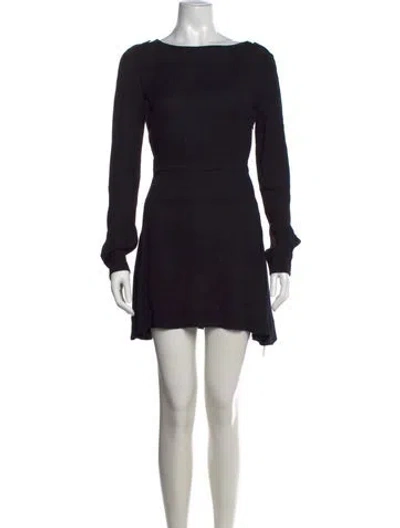 Pre-owned A.l.c Bateau Neckline Mini Dress In Blue
