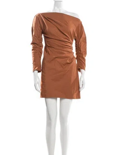 Pre-owned A.l.c Bateau Neckline Mini Dress In Brown