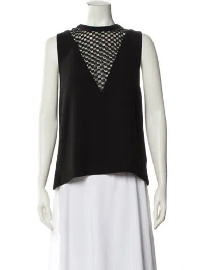 Pre-owned A.l.c Bateau Neckline Sleeveless Blouse In Black