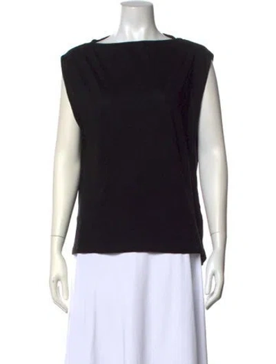 Pre-owned A.l.c Bateau Neckline Sleeveless Top In Black