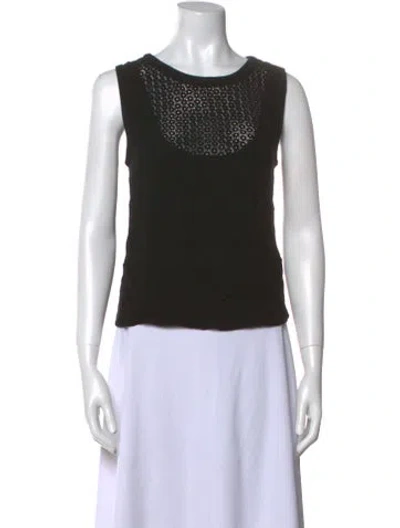 Pre-owned A.l.c Bateau Neckline Sleeveless Top In Black