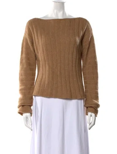 Pre-owned A.l.c Bateau Neckline Sweater In Brown