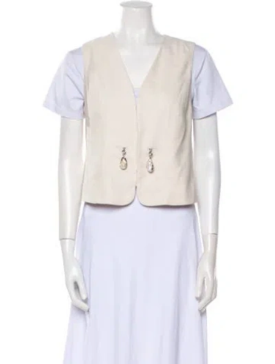 Pre-owned A.l.c Beaded Accents Set In Neutral