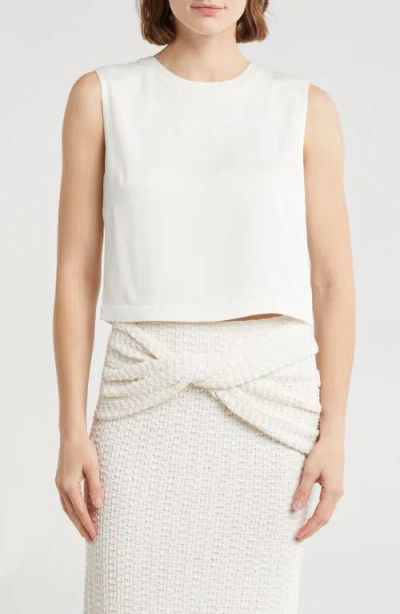 A.l.c . Beck Sleeveless Crepe Crop Top In White