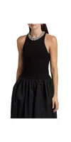 A.l.c Bella Embellished Compact Knit Top In Black