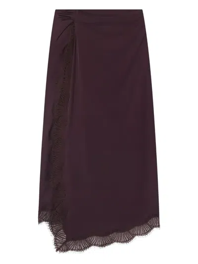 A.l.c Bella Lace-trim Asymmetric Skirt In Purple