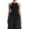 A.l.c Bella Embellished Compact Knit Top In Black In Black