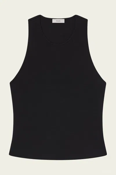 A.l.c Belle Compact Knit Top In Black