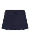 A.l.c Belted Pleat-detail Shorts In Blue