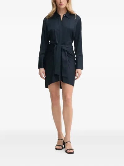A.l.c Belted Shirt Dress In Blue