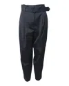 A.l.c Alc Belted Trousers In Black Acetate In Black