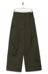 A.l.c . Bennett Pleated Wide Leg Cargo Pants In Mossy