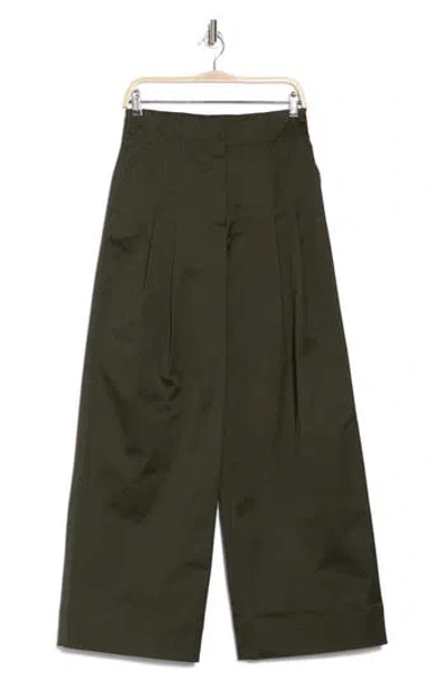 A.l.c . Bennett Pleated Wide Leg Cargo Pants In Mossy