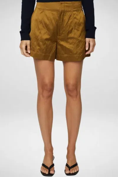 A.l.c Benny Metal Satin Short In Aged Bronze In Brown