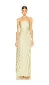 A.l.c . Bianca Pleated Strapless Gown In Neutral