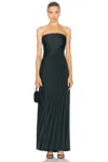 A.l.c Bianca Strapless Pleated Maxi Dress In Forest In Forest