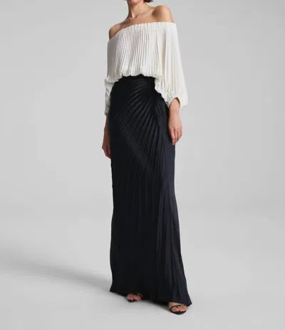 A.L.C BIANCA PLEATED MAXI SKIRT IN BLACK