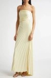 A.l.c . Bianca Pleated Strapless Gown In Neutral