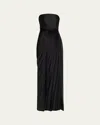 A.l.c Bianca Pleated Strapless Gown In Black