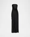 A.l.c . Bianca Pleated Strapless Gown In Black