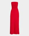 A.l.c Bianca Pleated Strapless Gown In Really Red