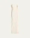A.l.c Bianca Pleated Strapless Gown In Whisper Wh