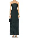 A.l.c Bianca Strapless Pleated Maxi Dress In Forest In Green