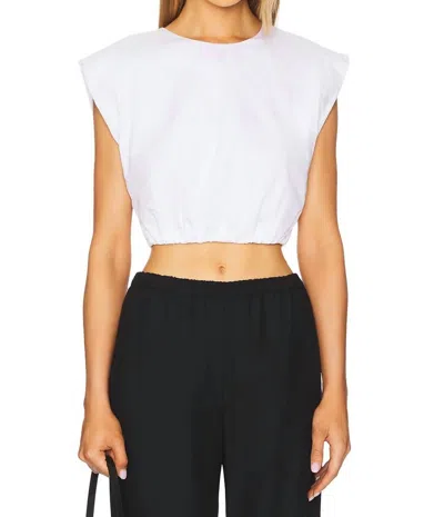 A.l.c Billie Sleeveless Cropped Crew Neck T-shirt In White