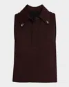 A.l.c Blaine Stud-embellished Polo Top In Chocolate