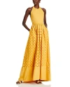 A.l.c Blair Broderie Anglaise Cotton Halterneck Maxi Dress In Butterscotch