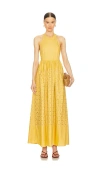 A.l.c Blair Broderie Anglaise Cotton Halterneck Maxi Dress In Butterscotch