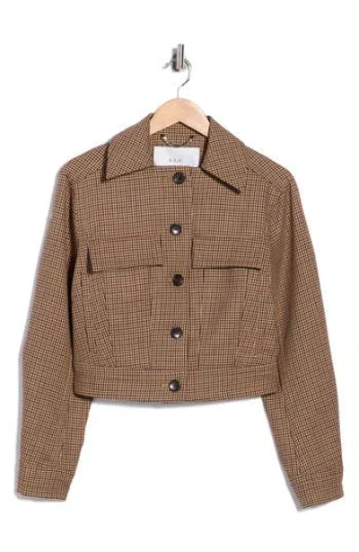A.l.c . Blake Houndstooth Wool Jacket In Tan Multi