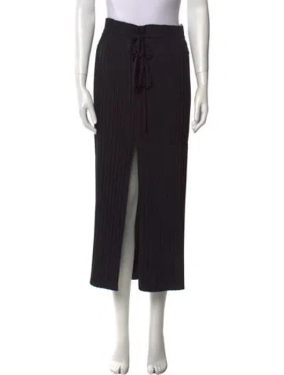 Pre-owned A.l.c Bow Accents Midi Length Skirt In Black