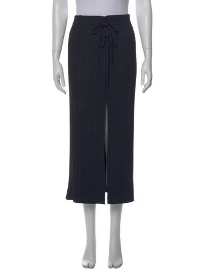 Pre-owned A.l.c Bow Accents Midi Length Skirt In Black