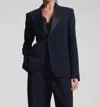 A.l.c Brandon Tailored Tux Jacket In Evening Blue/black In Multi