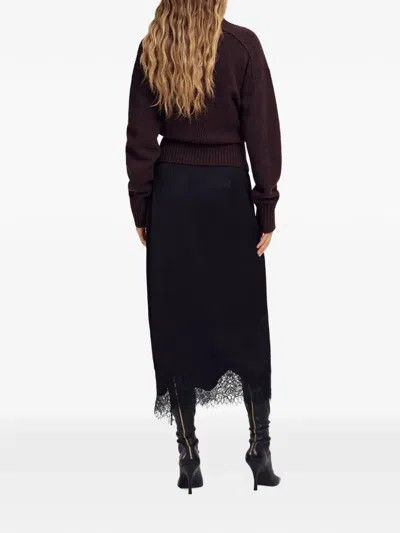 A.l.c Bree Lace-trim Midi Skirt In 블랙