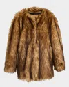 A.l.c Bria Faux Fur Top Coat In Multi