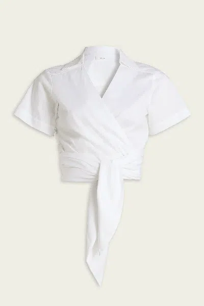 A.l.c Brielle Cotton Wrap Top In White