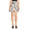 A.l.c Brien Silk Blend Floral Ruffled Mini Skirt In White/black In Multi