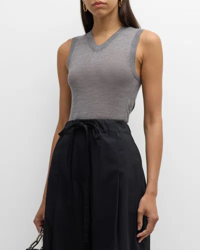 A.l.c Brody Fine Merino Vest In Medium Hea