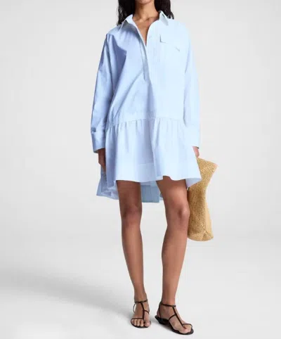 A.l.c Brooke Cotton Mini Shirtdress In Sky Blue