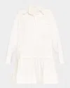 A.l.c Brooke Long-sleeve Drop-waist Mini Dress In White