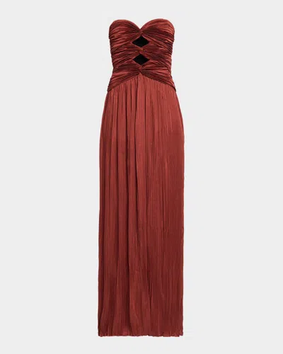 A.l.c Brynn Strapless Sweetheart Maxi Dress In Brown