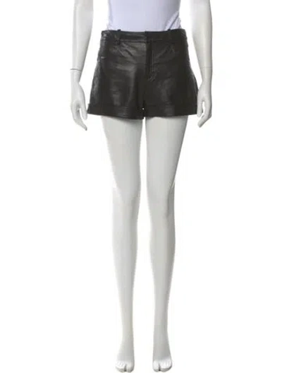 Pre-owned A.l.c Calf Leather Mini Shorts In Black