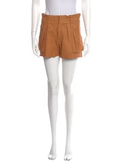 Pre-owned A.l.c Calf Leather Mini Shorts In Orange