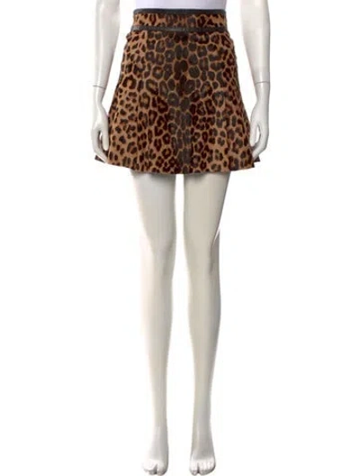 Pre-owned A.l.c Calf Leather Mini Skirt In Multi