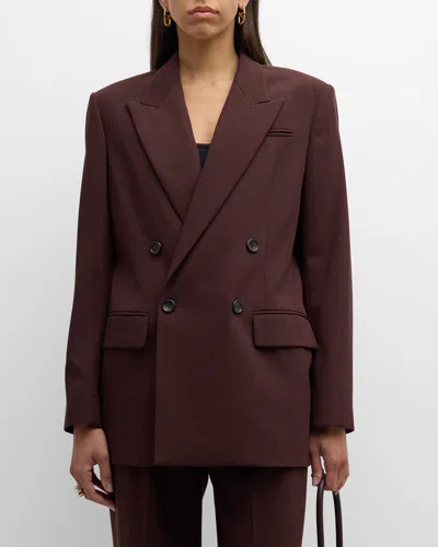 A.l.c Calla Double-breasted Jacket In Chocolate